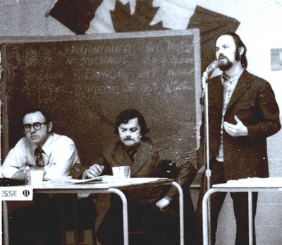 Avec Bob Dean et Jean-Marie Gonthier en 1974 -  Photo : Archives de la FTQ